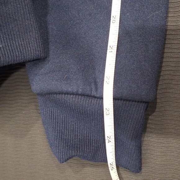 Navy Zip Up Hooded Sweatshirt with Full Teddy Bear Fleece Sherpa Lining … - Picture 9 of 9